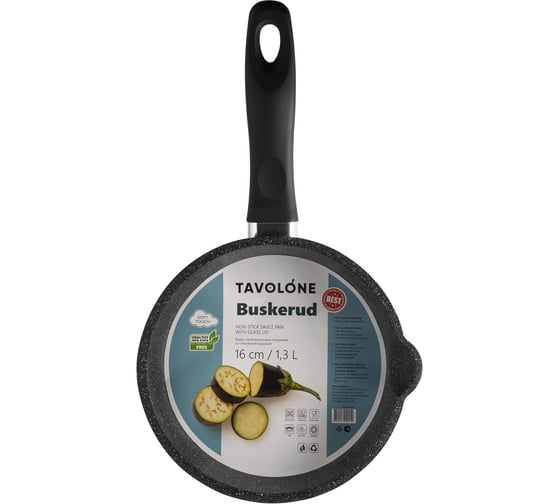 Ковш TAVOLONE Buskerud с антипригарным покрытием, со стеклянной крышкой, 16 см, 1.3 л 806486422441