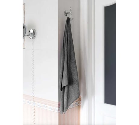 Банное полотенце из микрофибры для рук и тела BIRD HOUSE серое, 70x140 см 50156