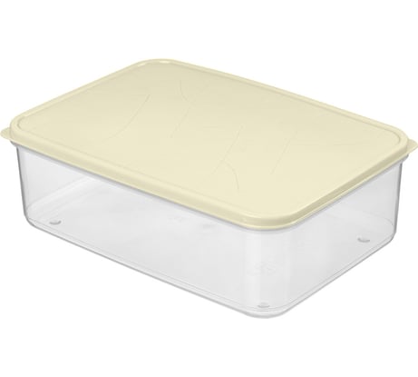 Контейнер для продуктов IDILAND Modena прямоугольный 0.5 л с гибкой крышкой светло-бежевый 221110325/01