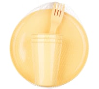 Набор для пикника IDILAND 9 предметов бледно-желтый 221135404/01