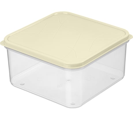 Контейнер для продуктов IDILAND Modena квадратный 1.2 л с гибкой крышкой светло-бежевый 221110225/01
