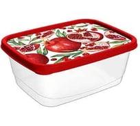 Контейнер для продуктов IDILAND прямоугольный 0.5 л с декором красный 221153606/03