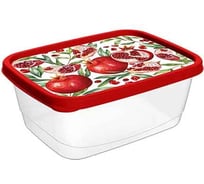 Контейнер для продуктов IDILAND прямоугольный 1.5 л с декором красный 221153806/03