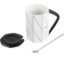 Керамическая кружка PERFECTO LINEA Simple lines с крышкой и ложкой 380 мл 30-781150