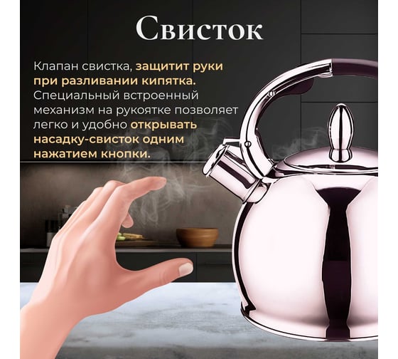 Чайник PERFECTO LINEA со свистком 3.5 л Milk Oolong 52-335001