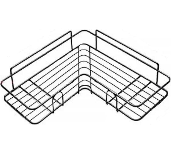 Подвесная полка + крючки 2 шт. Union угловая с крючками 26,5x26,5x9,5см 21US02-429B 1