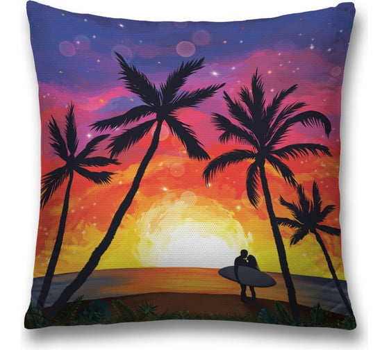 Декоративная наволочка JoyArty Любовь на берегу океана на молнии, 45x45 см  sl_385264 1