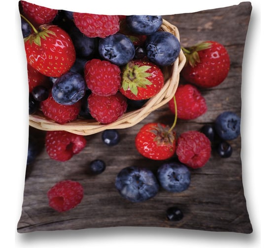 Декоративная наволочка JoyArty Фруктовая корзина на молнии, 45x45 см  sl_378880 1