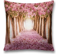 Декоративная наволочка JoyArty Цветущая аллея на молнии, 45x45 см sl_244939