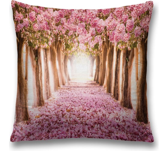 Декоративная наволочка JoyArty Цветущая аллея на молнии, 45x45 см  sl_244939 1