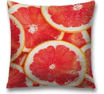 Декоративная наволочка JoyArty Грейпфрутовый вкус на молнии, 45x45 см sl_244941