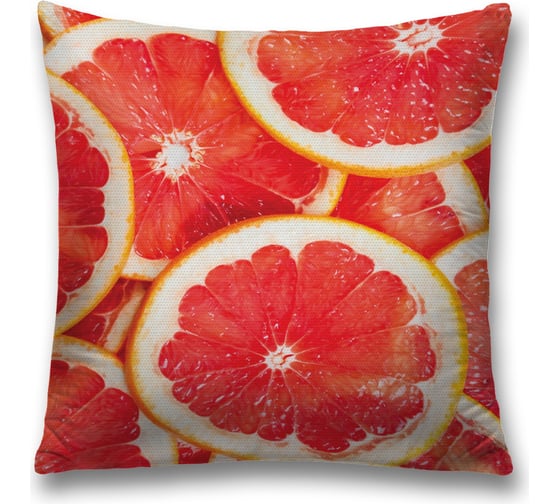 Декоративная наволочка JoyArty Грейпфрутовый вкус на молнии, 45x45 см sl_244941 1
