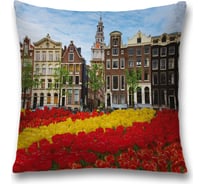 Декоративная наволочка JoyArty Парк тюльпанов на молнии, 45x45 см  sl_244862