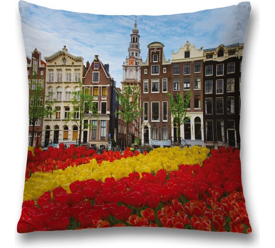 Декоративная наволочка JoyArty Парк тюльпанов на молнии, 45x45 см  sl_244862 1