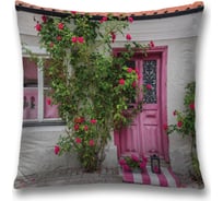 Декоративная наволочка JoyArty Дверь в листьях на молнии, 45x45 см  sl_244867