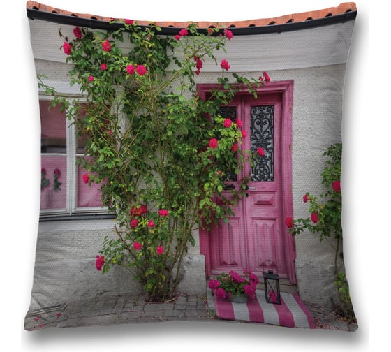 Декоративная наволочка JoyArty Дверь в листьях на молнии, 45x45 см  sl_244867 1