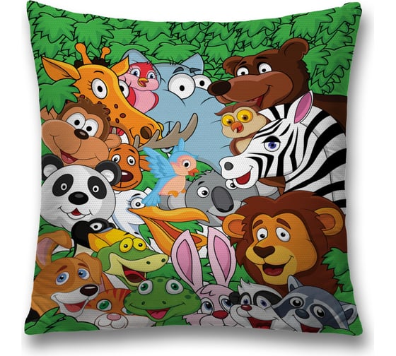 Декоративная наволочка JoyArty Веселье в Африке на молнии, 45x45 см  sl_245010 1