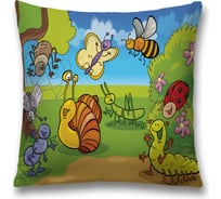 Декоративная наволочка JoyArty Веселые насекомые на молнии, 45x45 см  sl_244994
