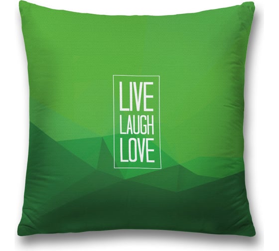 Декоративная наволочка JoyArty Живи.Смейся.Люби на молнии, 45x45 см  sl_378612 1