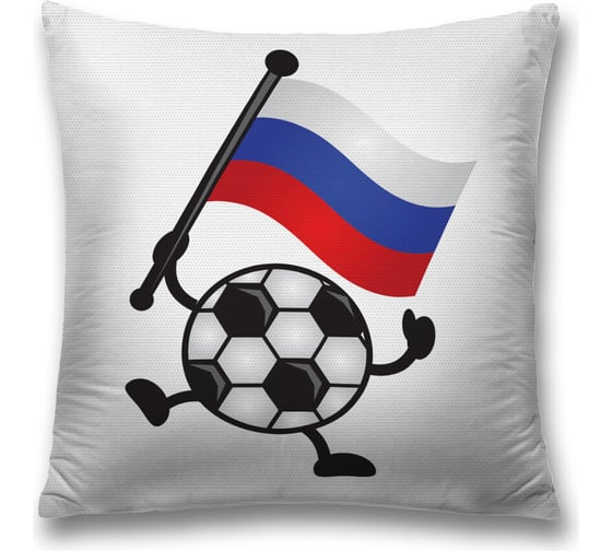 Декоративная наволочка JoyArty Российский футбол на молнии, 45x45 см  sl_378881 1