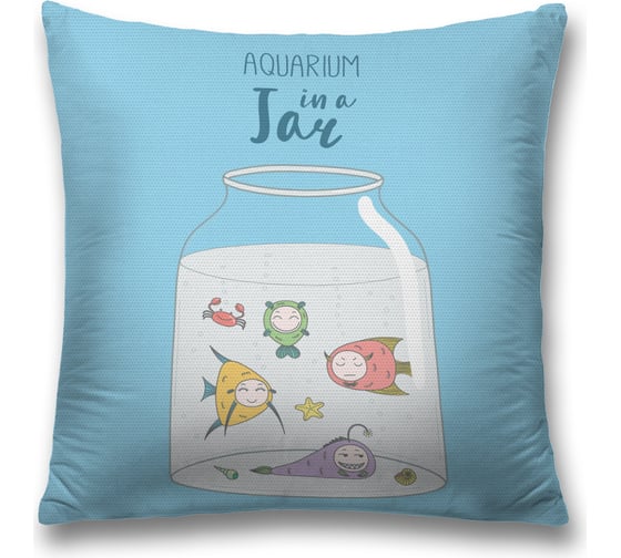 Декоративная наволочка JoyArty Аквариумные рыбки на молнии, 45x45 см  sl_378601 1