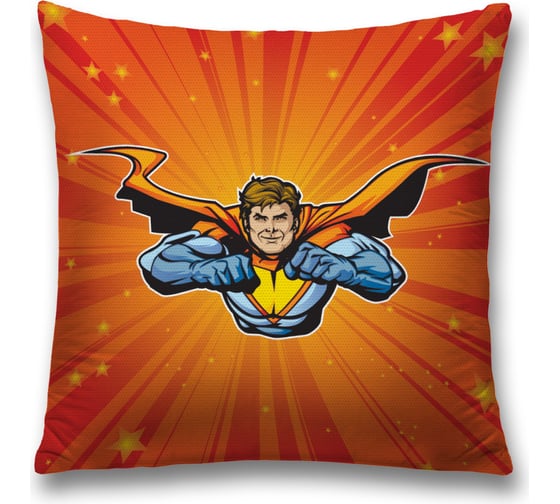 Декоративная наволочка JoyArty Супергерой спешит на молнии, 45x45 см  sl_378769 1