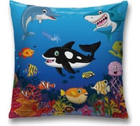 Декоративная наволочка JoyArty Вечеринка на морском дне на молнии, 45x45 см  sl_378832