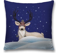 Декоративная наволочка JoyArty Олень в шапке на молнии, 45x45 см  sl_378486