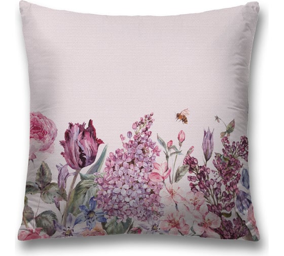 Декоративная наволочка JoyArty Цветы акварелью на молнии, 45x45 см sl_378488 1