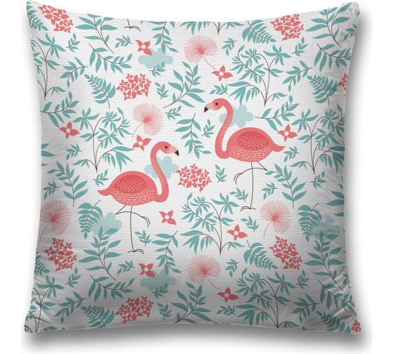 Декоративная наволочка JoyArty Осторожные фламинго на молнии, 45x45 см  sl_378493 1