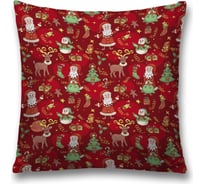 Декоративная наволочка JoyArty Дедушка Мороз с друзьями на молнии, 45x45 см  sl_378415