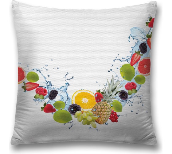 Декоративная наволочка JoyArty Чистые фрукты на молнии, 45x45 см  sl_378827 1