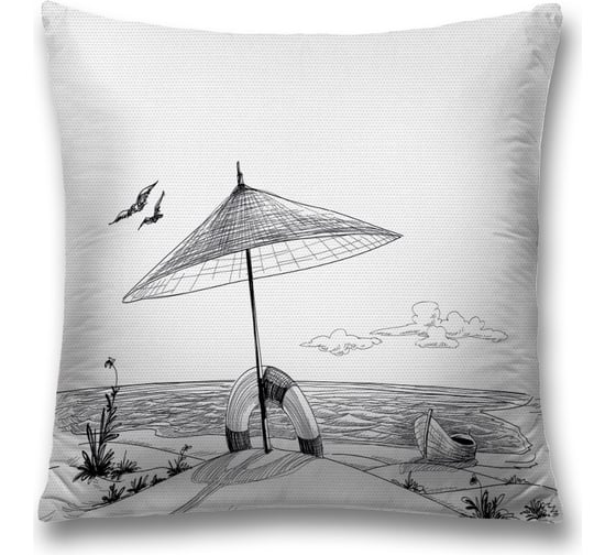 Декоративная наволочка JoyArty На пляже на молнии, 45x45 см sl_378477 1