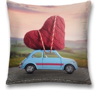 Декоративная наволочка JoyArty Сердце на машине чехол на молнии, 45x45 см sl_422712