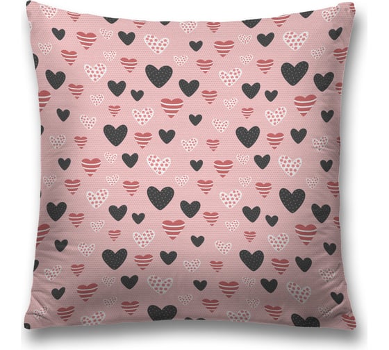 Декоративная наволочка JoyArty Ассорти из сердечек чехол на молнии, 45x45 см sl_422721 1