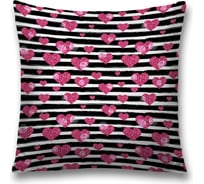 Декоративная наволочка JoyArty Сердечки и полоски чехол на молнии, 45x45 см sl_422719