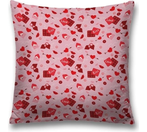 Наволочка декоративная "Kiss love" чехол на молнии, 45x45 см JOYARTY sl_422659 1
