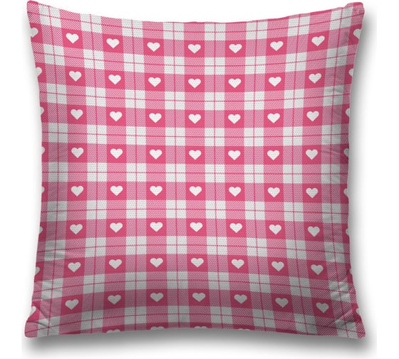 Декоративная наволочка JoyArty Сердце в клетке чехол на молнии, 45x45 см sl_422633 1