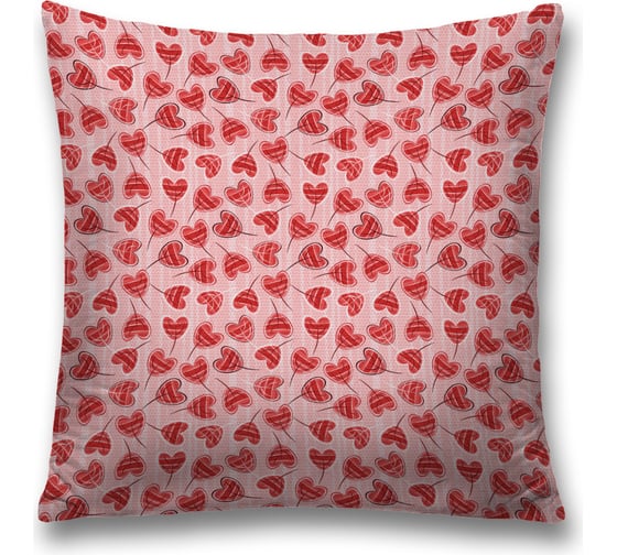 Декоративная наволочка JoyArty Листочек с сердечками чехол на молнии, 45x45 см sl_422618 1