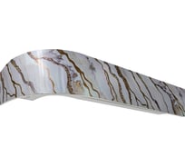 Карниз Эскар классика в сборе 2-х рядный, шарм белое золото, 7 см, 2,4 м, 140440240