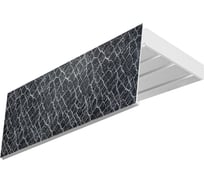 Карниз Эскар эконом+ в сборе 3-х рядный, снейк серебро, 7 см, 3,5 м, 147430350