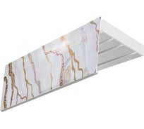 Карниз Эскар эконом+ в сборе 3-х рядный, шарм белое золото, 7 см, 2,4 м, 140430240