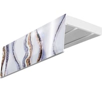 Карниз Эскар эконом+ в сборе 2-х рядный, шарм голубое серебро, 7 см, 2,0 м, 142420200