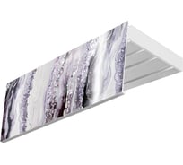 Карниз Эскар эконом+ в сборе 3-х рядный, шарм черное серебро, 7 см, 2,0 м, 141430200