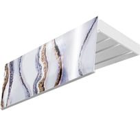 Карниз Эскар эконом+ в сборе 3-х рядный, шарм голубое серебро, 7 см, 2,8 м, 142430280