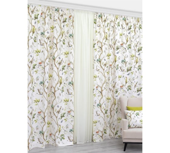 Комплект интерьерных штор для гостиной, спальни, кухни Altali 2 шт. 150x270 см, коллекция большая прогулка 175-2147/1
