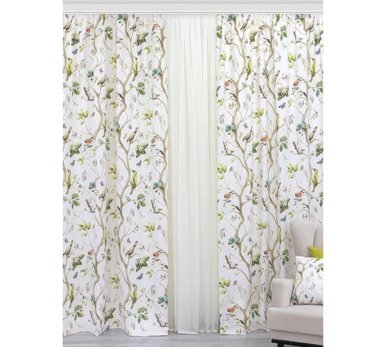 Комплект интерьерных штор для гостиной, спальни, кухни Altali 2 шт. 150x270 см, коллекция большая прогулка 175-2147/1