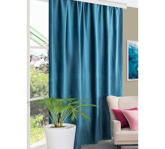 Интерьерная штора из бархата для гостиной, спальни Altali 200x270 см, коллекция морская волна 899-5018/09