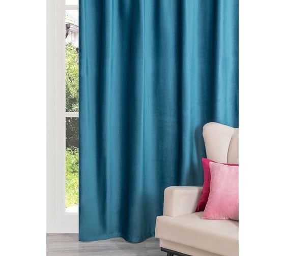 Интерьерная штора из бархата для гостиной, спальни Altali 200x270 см, коллекция морская волна 899-5018/09