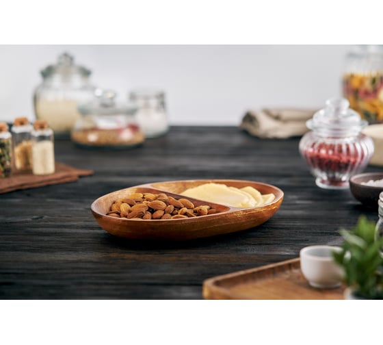 Блюдо Walmer ORGANIC овальное, 2 отделения, 26x18 см W37000924